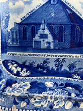 Load image into Gallery viewer, Historical Staffordshire Vegetable Dish Protestant Dutch Church City Of Albany
