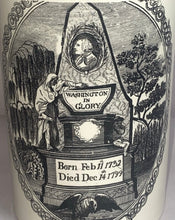Load image into Gallery viewer, Staffordshire Creamware Liverpool Tankard Washington In Glory America In Tears
