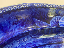 Load image into Gallery viewer, Historical Staffordshire Blue Castle Gardens Battery New York Platter Ca. 1825 18 3/4”
