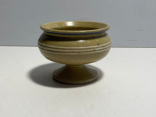Load image into Gallery viewer, Antique Yelloware Mochaware Master Salt With White Bands Blue
