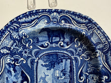 Load image into Gallery viewer, Staffordshire Blue Transfer Small Quadrupeds Platter Horses
