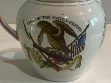 Load image into Gallery viewer, Staffordshire Arms of United States Free Trade and Sailors Rights Pitcher
