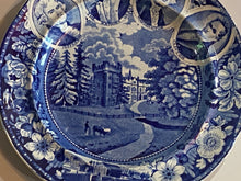 Load image into Gallery viewer, Historical Staffordshire Blue 4 Medallion Plate Faulksborne Hall Erie Canal
