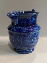 Load image into Gallery viewer, Historical Staffordshire Blue Large Pitcher American Navel Heros
