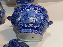 Load image into Gallery viewer, Historical Staffordshire Blue Tea Set with View of Quebec Canada Ca. 1825
