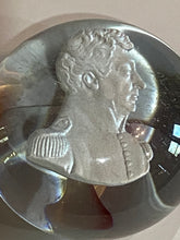 Load image into Gallery viewer, Antique 19th Century Sulphide General Lafayette Glass Paperweight
