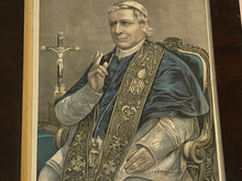 Load image into Gallery viewer, Currier &amp; Ives Pope Plus IX Lithograph Veneer Frame
