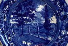 Load image into Gallery viewer, Historical Staffordshire Blue Transfer Plate Mendenhall Ferry Philadelphia 1825
