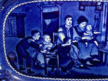 Load image into Gallery viewer, Historical Staffordshire Blue Small Platter Rabbit on the Wall Wilkie Series 1825
