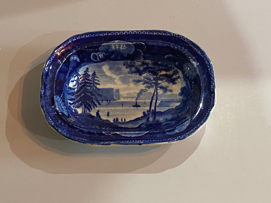 Historical Staffordshire Blue Vegetable Dish Tappenzee From Greensburg