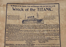 Load image into Gallery viewer, Rare Historical Kerchief Handkerchief Wreck Of Titanic Memorial 1912
