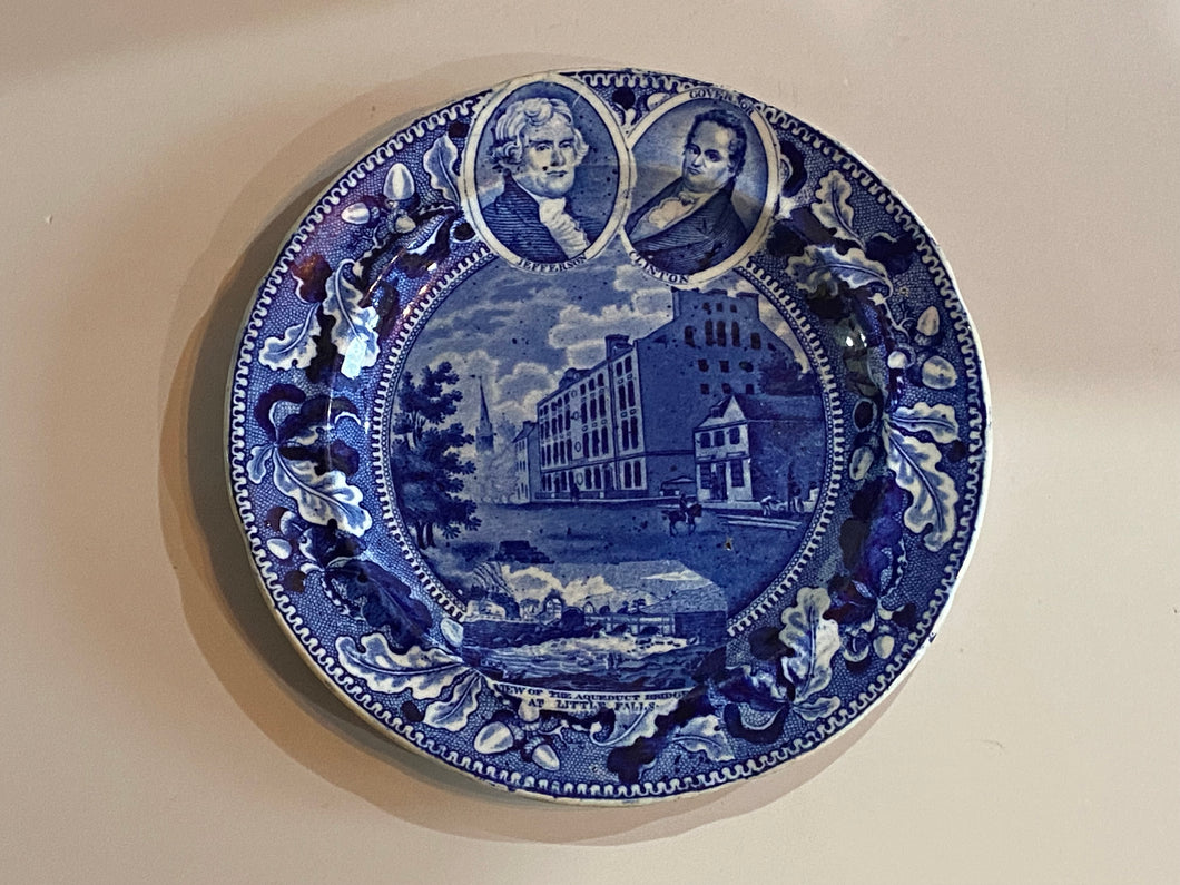 Historical Staffordshire City Hotel 2 Medallion Plate Erie Canal