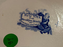 Load image into Gallery viewer, Historical Staffordshire Blue New York From Brooklyn Heights Plate

