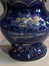 Load image into Gallery viewer, Historical Staffordshire Blue Pitcher “States” Pattern Ca. 1825
