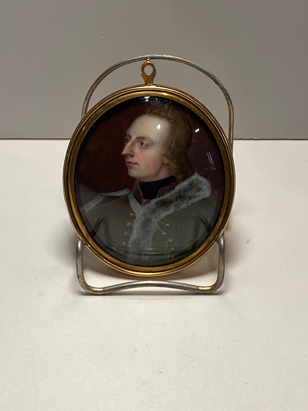 Antique Miniature Portrait Painting of General James Wolfe Quebec Canada