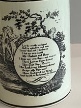 Load image into Gallery viewer, Staffordshire Creamware Tankard Farmer’s Arms Poem Ca. 1800
