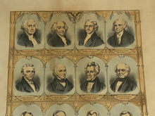 Load image into Gallery viewer, Original Currier and Ives Print The Presidents of the United States from 1789 - 1865
