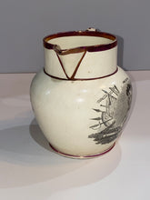Load image into Gallery viewer, Historical Staffordshire War Of 1812 Pitcher Decator And Lawrence Ca. 1815
