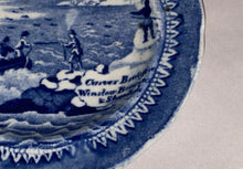 Load image into Gallery viewer, Historical Staffordshire Blue Cup Plate Landing of The Fathers Pilgrim Rare 1825
