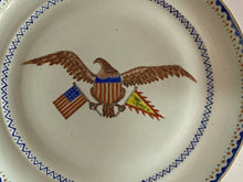 Load image into Gallery viewer, Antique 19th Century Chinese Export Porcelain Plate Seal of United States Qing Dynasty Flag
