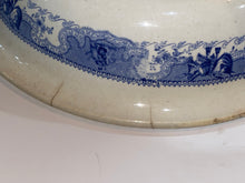 Load image into Gallery viewer, Historical Staffordshire Shallow Large Bowl Texian Campaign Ca. 1840’s Blue
