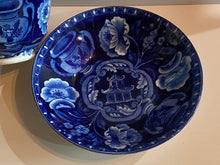 Load image into Gallery viewer, Historical Staffordshire Blue Extra Large Cup and Saucer Eagle on Urn
