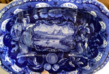 Load image into Gallery viewer, Historical Staffordshire Blue Vegetable Dish Large Size States Pattern Clews
