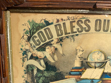 Load image into Gallery viewer, Original Currier Ives God Bless Our School Print Reward Of Merit
