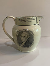 Load image into Gallery viewer, Staffordshire George Washington and General Lafayette Republicans Pitcher 9”
