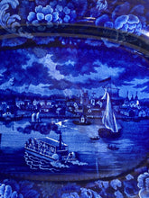 Load image into Gallery viewer, Historical Staffordshire Blue Platter Detroit Michigan Ca. 1825 Rare
