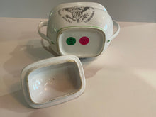 Load image into Gallery viewer, Staffordshire Porcelain Sugar Bowl Historical United States of America Free and Independent
