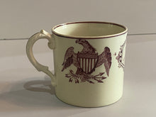 Load image into Gallery viewer, Staffordshire Pearlware “The Land of Liberty” Childs Mug American Eagle Shield
