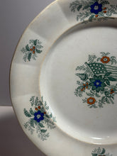 Load image into Gallery viewer, Staffordshire Green Transfer Liberty Cap Patriotic Flag Small Plate Ca. 1840
