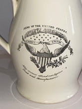 Load image into Gallery viewer, Staffordshire Creamware Liverpool Pitcher Washington  Arms Of United States 1800
