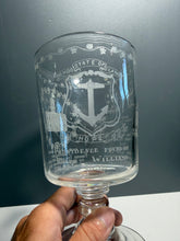Load image into Gallery viewer, Vernay Tercentenary Glass 300 Years Of Rhode Island Goblet Etched State Seal
