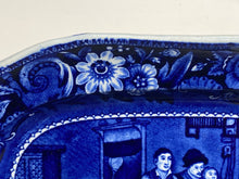 Load image into Gallery viewer, Historical Staffordshire Blue Small Platter Rabbit on the Wall Wilkie Series 1825
