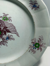 Load image into Gallery viewer, Staffordshire Mulberry Green Transfer Liberty Cap Patriotic Flag 3 Dinner Plates 1840
