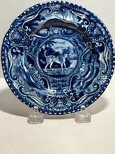 Load image into Gallery viewer, Staffordshire Blue Transfer Quadrupeds Plate Spotted Dog Ca. 1825
