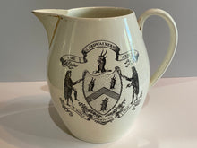 Load image into Gallery viewer, Staffordshire Creamware Liverpool Pitcher Cordwainers Arms Palemon And Lavinia
