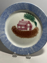 Load image into Gallery viewer, Staffordshire Spatterware Plate In The Schoolhouse Pattern Ca. 1830
