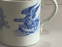 Load image into Gallery viewer, Staffordshire Pearlware Childs Mug America Land of Liberty Eagles and Shields
