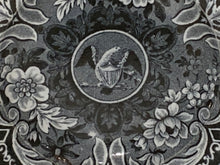 Load image into Gallery viewer, Historical Staffordshire Blue Seal of the United States Brown Transfer Plate
