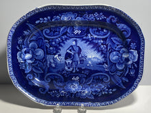 Load image into Gallery viewer, Historical Staffordshire Blue Small Platter Peace And Plenty Ca. 1825 Eagle
