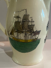 Load image into Gallery viewer, Staffordshire Creamware Liverpool Pitcher Polychrome American Ship and Sailor Scenes
