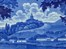 Load image into Gallery viewer, Historical Staffordshire Blue Platter Italian Scenery “Turin” Ca. 1825
