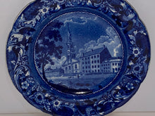 Load image into Gallery viewer, Historical Staffordshire Blue Transfer Plate Church In The City Of New York B

