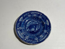 Load image into Gallery viewer, Historical Staffordshire Blue Cup Plate Quadruped Hyena 1825
