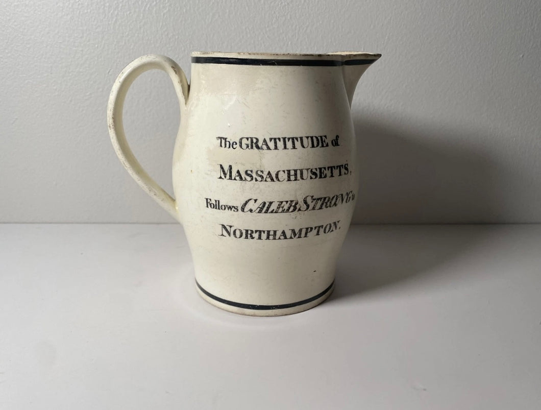 Staffordshire Creamware Liverpool Pitcher General Brooks Govenor Massachusetts