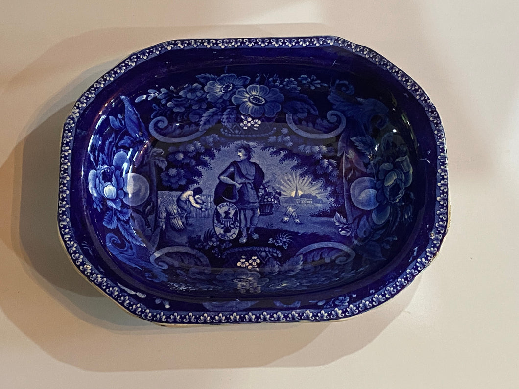 Historical Staffordshire Large Vegetable Dish Peace and Plenty By Clews