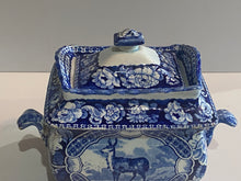 Load image into Gallery viewer, Historical Staffordshire Quadruped Sugar Bowl Tibetan Musket Deer 1825
